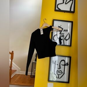 Bar III One Shoulder Crop Top NWT Size L